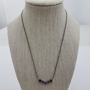 m4m Necklace Blue‎ silver Tone Bubble Round Dainty